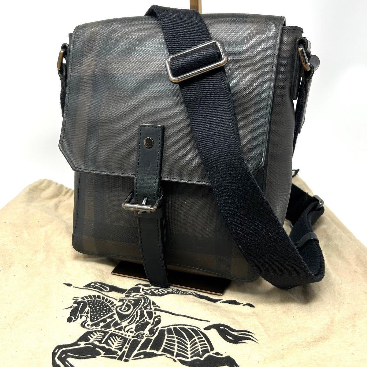 1円《極美品》 BURBERRY メンズ ショルダーバッグ ノバチェック 