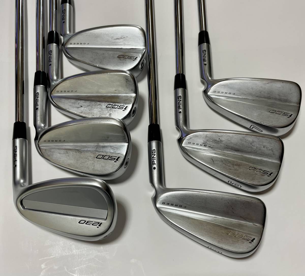 ピンi500 5〜PW6本＋i230UW49度1本計7本セットモーダス120フレックスR7リグリップ済み中古ドット黒