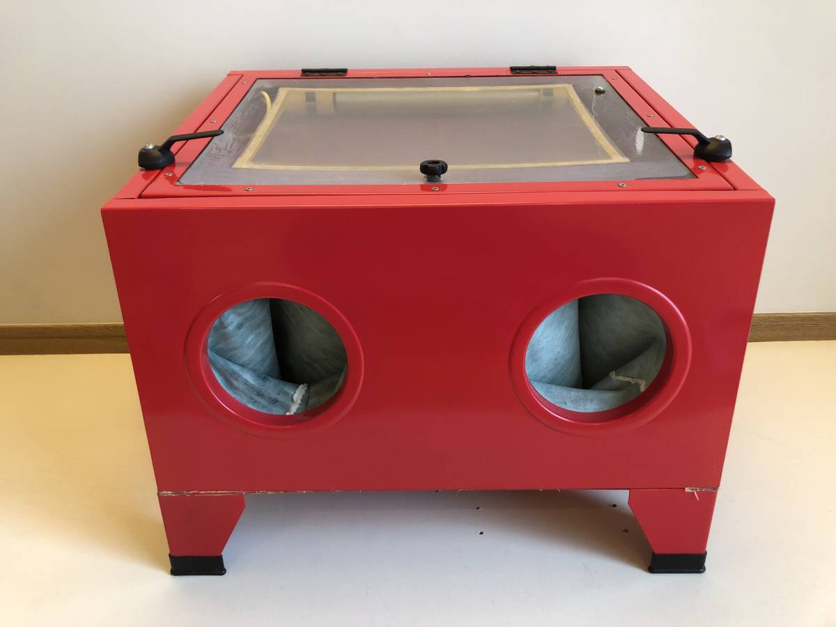 良品　中古　送料無料！サンドブラストキャビネット90L 室内灯付　①