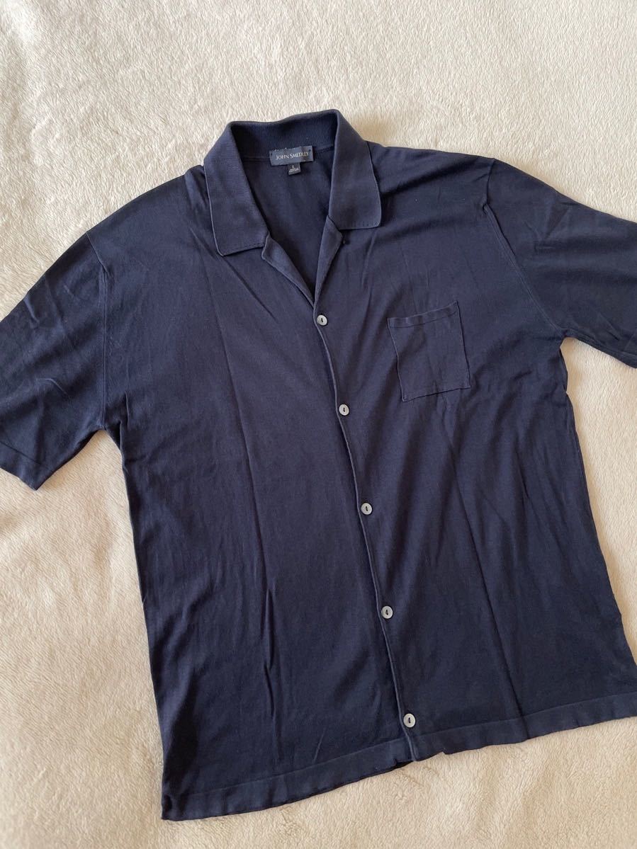 新品】Johnsmedley シーアイランドコットン Tシャツ ネイビー L JOHN