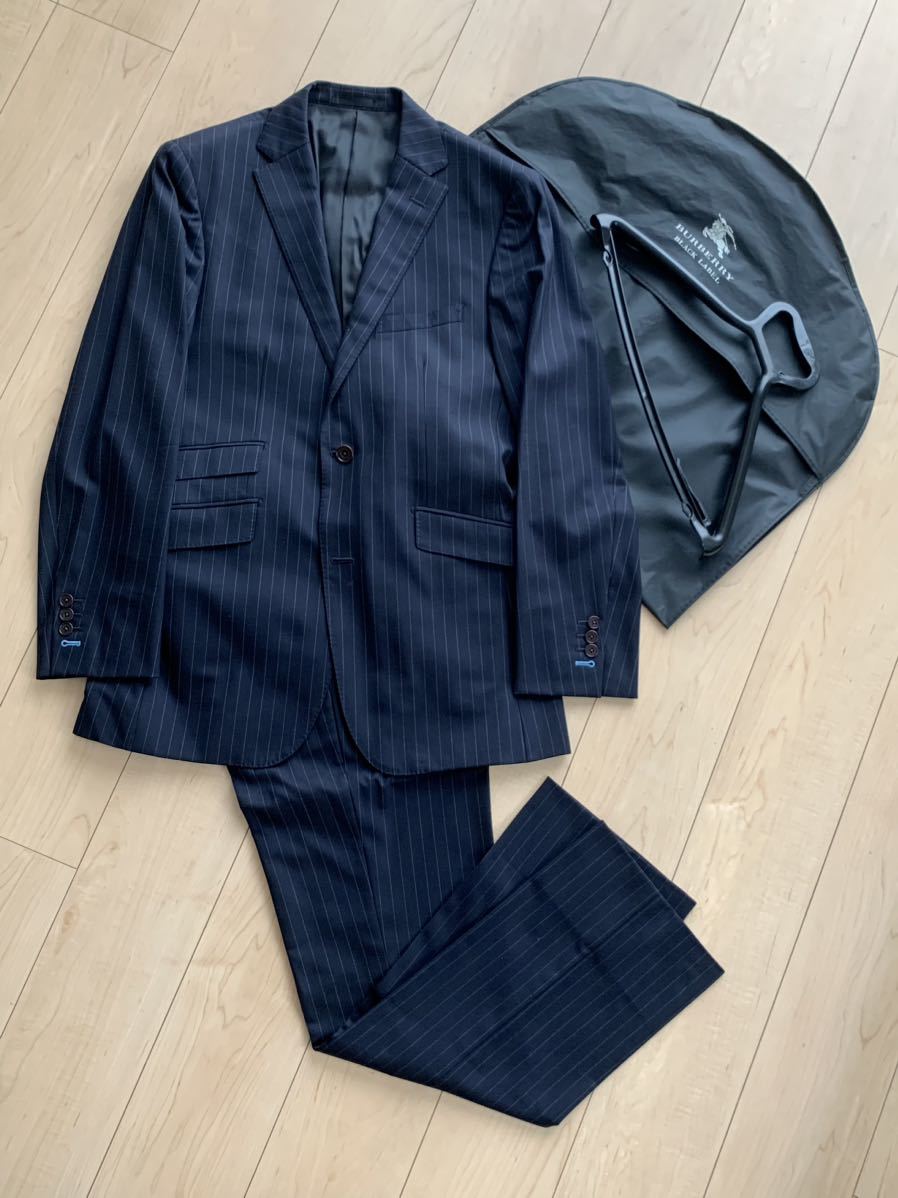 メンズ Burberry バーバリー ブラックレーベル スーツ ストライプ ネイビー