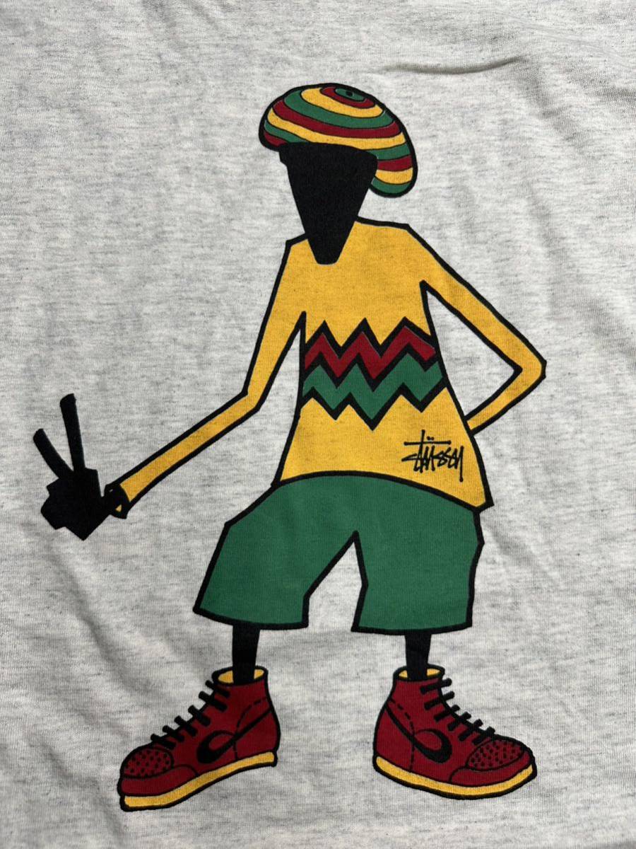 STUSSY オールド黒タグ ラスタマン(XL)灰 デッドストック 1980 NIKE フィギュア 限定ヴィンテージ非売品ラスタ初期藤原ヒロシdiorショーン