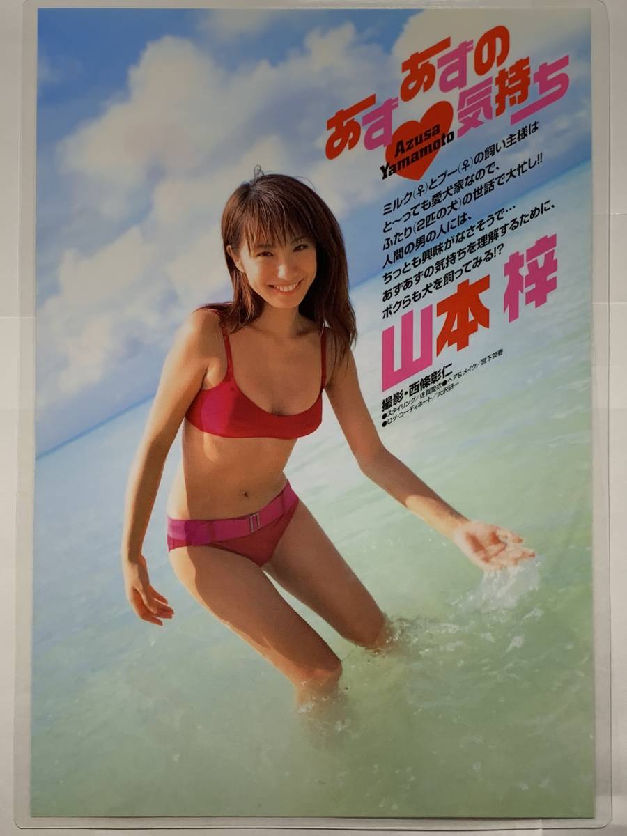 山本梓「スコラ」２００５年８月号（美品） 厚手ラミネート加工】山本梓 水着 雑誌切り抜き 9ページ ヤング