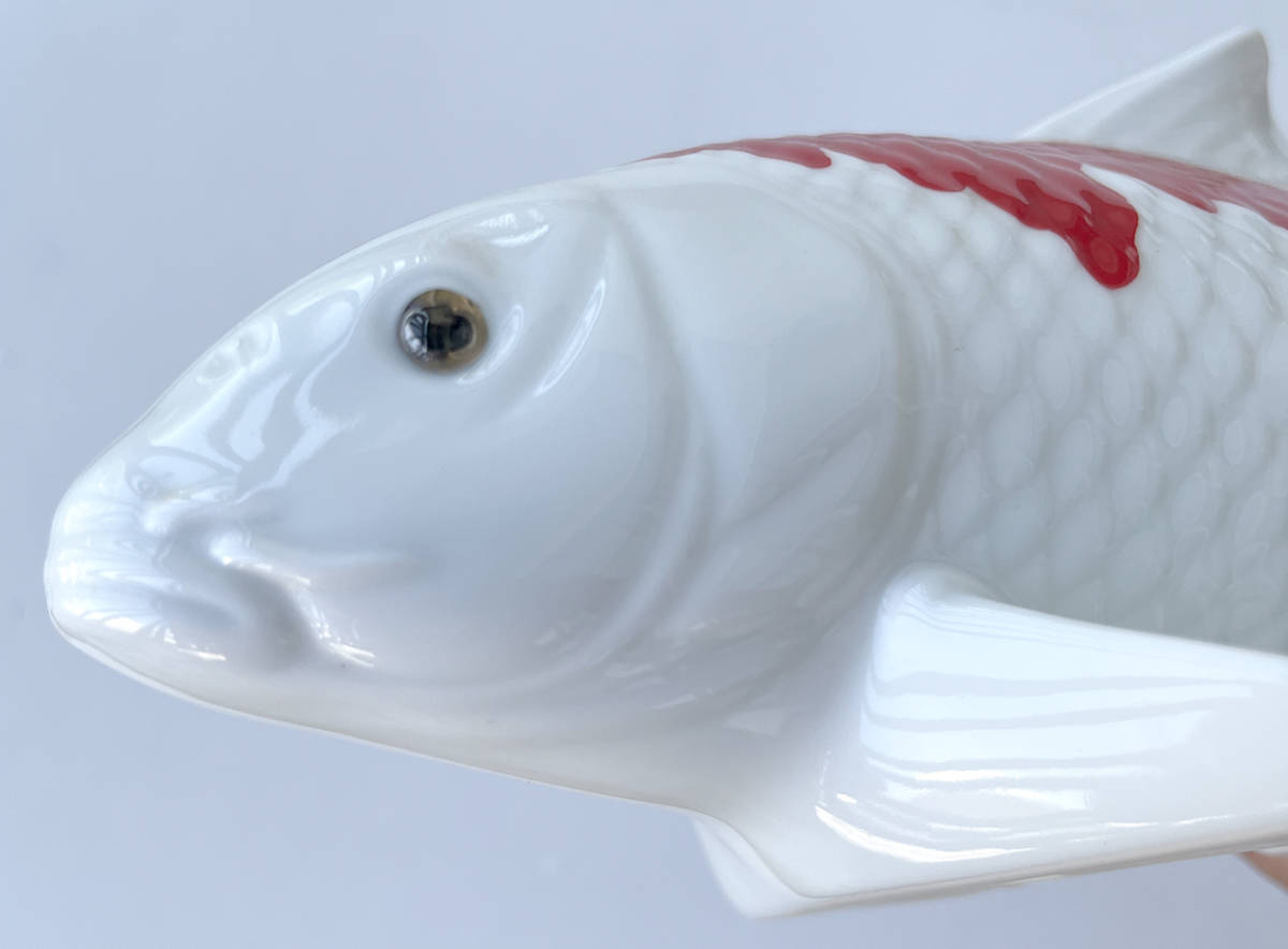 有田焼 勝山窯 錦鯉 陶器置物 鯉オブジェ 有田焼 希少な名品 勝山窯
