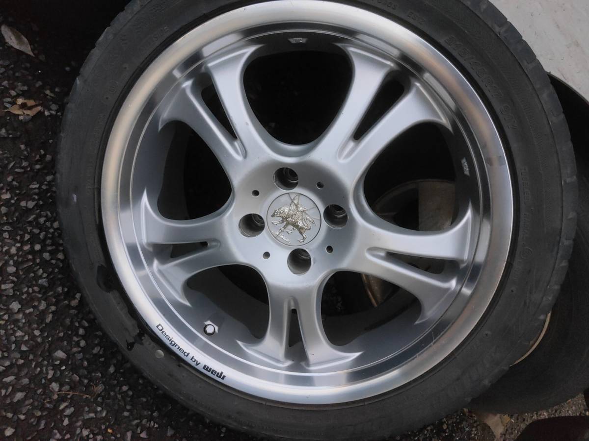 bB外し wedsクレンツェケルベロス 17インチ7J+35 4穴PCD100、215/45R17 