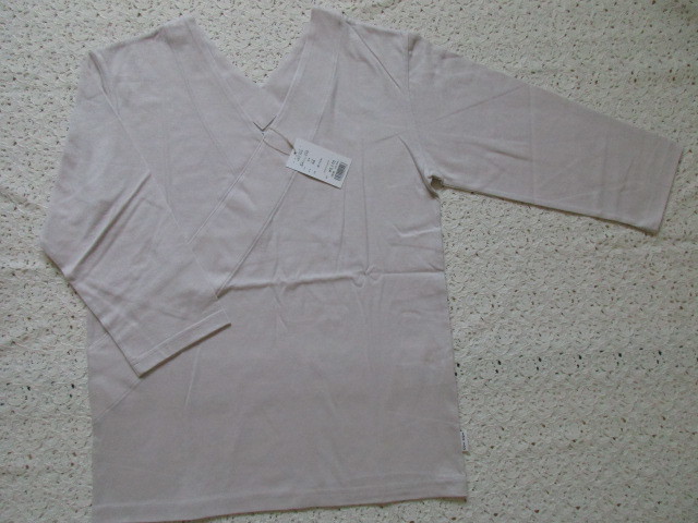 SOUSOU 新品　抜衿ジバン　七分袖（M）綿100％　桜鼠　ソウソウ