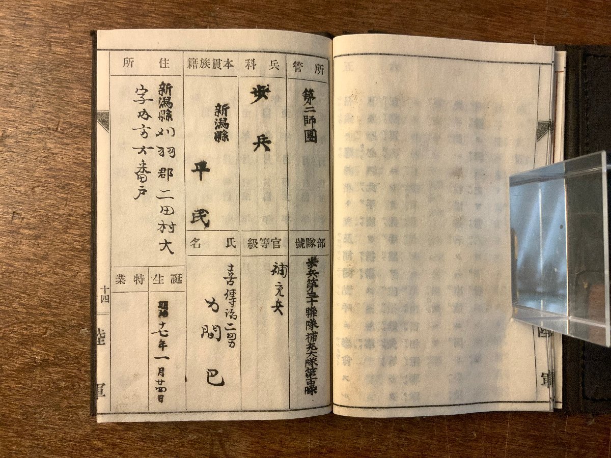 RR-2824 □送料無料□軍隊手帳 手帳 旧日本軍 陸軍 軍隊 軍人手帳 身分