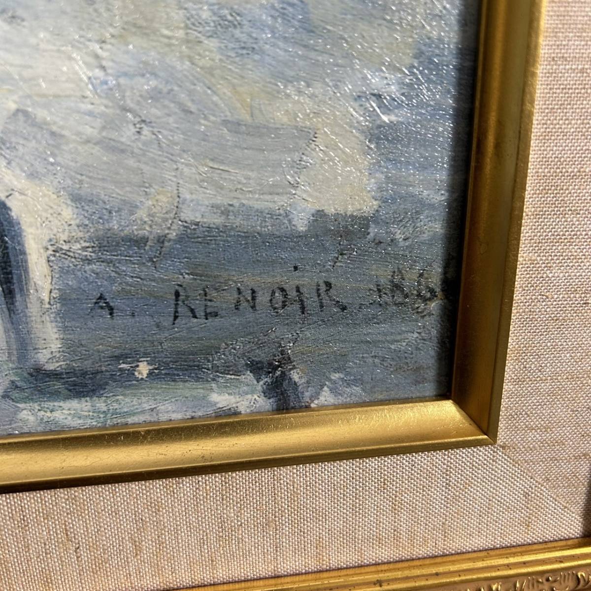 美品】 オーギュスト ルノワール サイン有 複製画「春の花束」1866 額