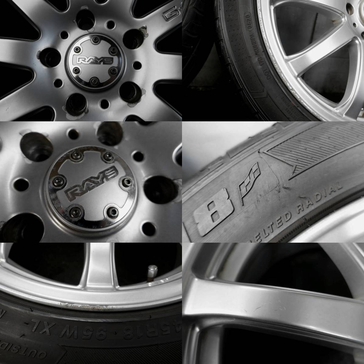 大人気 RAYS レイズ G-games 77S 18×7.5J +48 PCD114.3/5H バリ山 225 