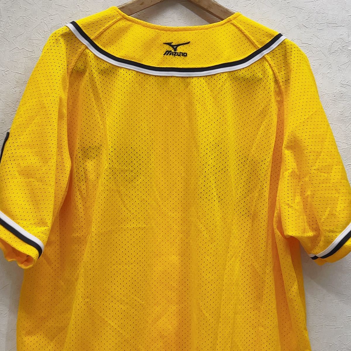未使用 阪神タイガース ファンクラブ イエローメッシュジャージ MIZUNO/ミズノ O-XOサイズ　背番号なし P113_5