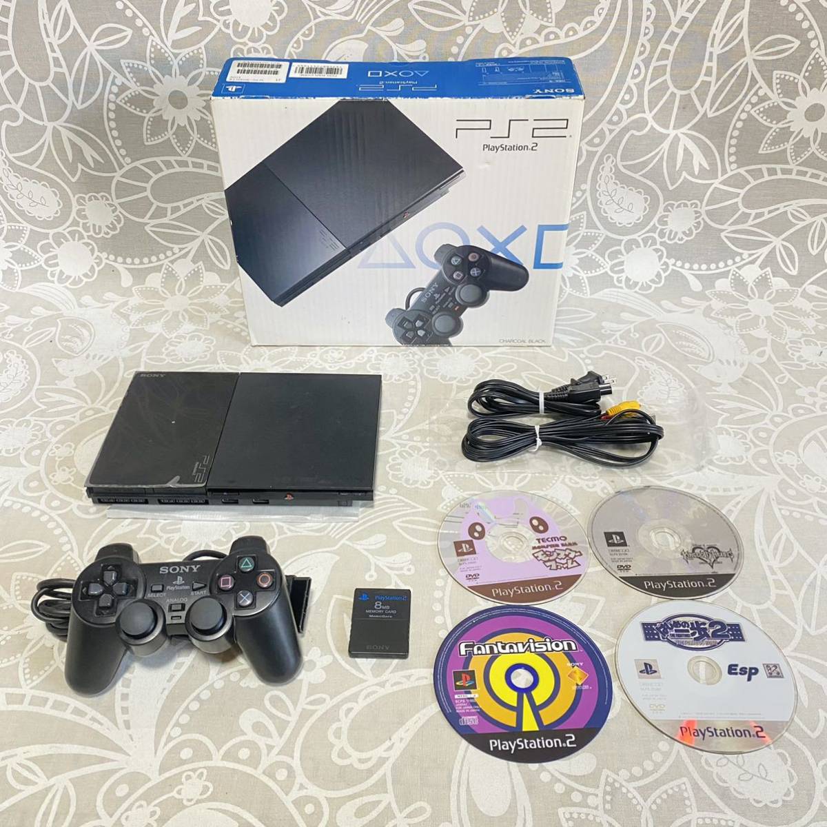 ☆1円 箱付き☆ PS2 SCPH-90000 チャコール ブラック SONY プレステ2 