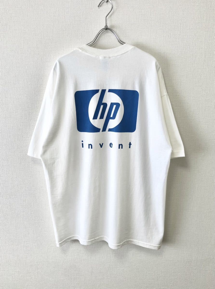 90's XL DEAD STOCK HP INVENT VINTAGE TEE デッドストック ビンテージ 企業 プロモーション ロゴ Tシャツ 白 Apple maxell ibm google