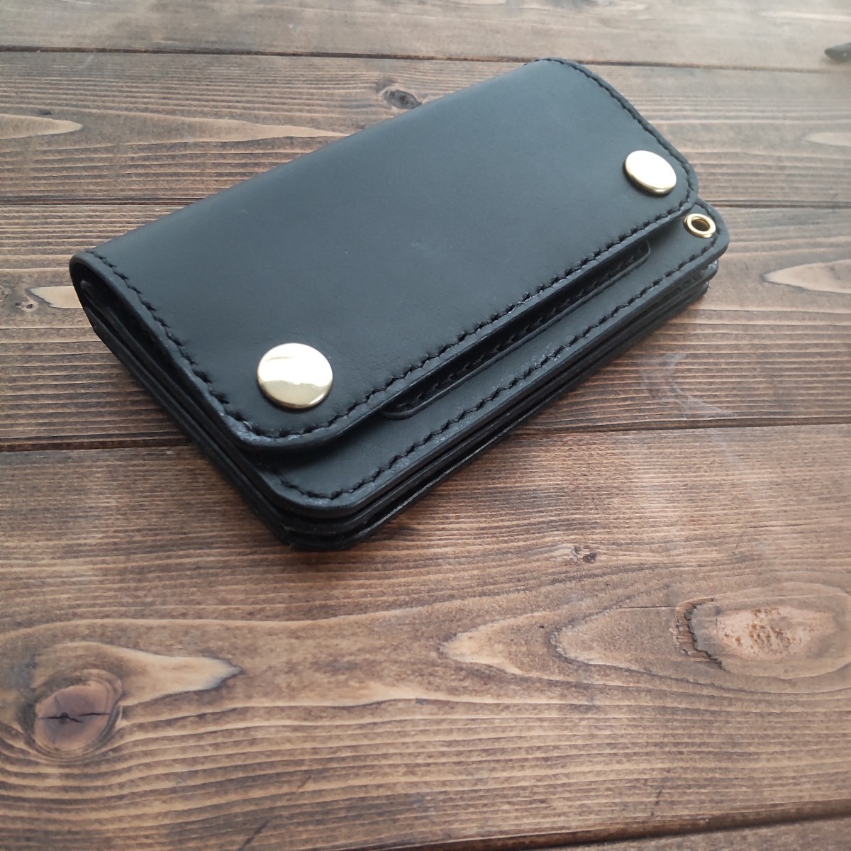 ミドルトラッカーウォレット UKデッドストックレザー ヴィンテージジッパー