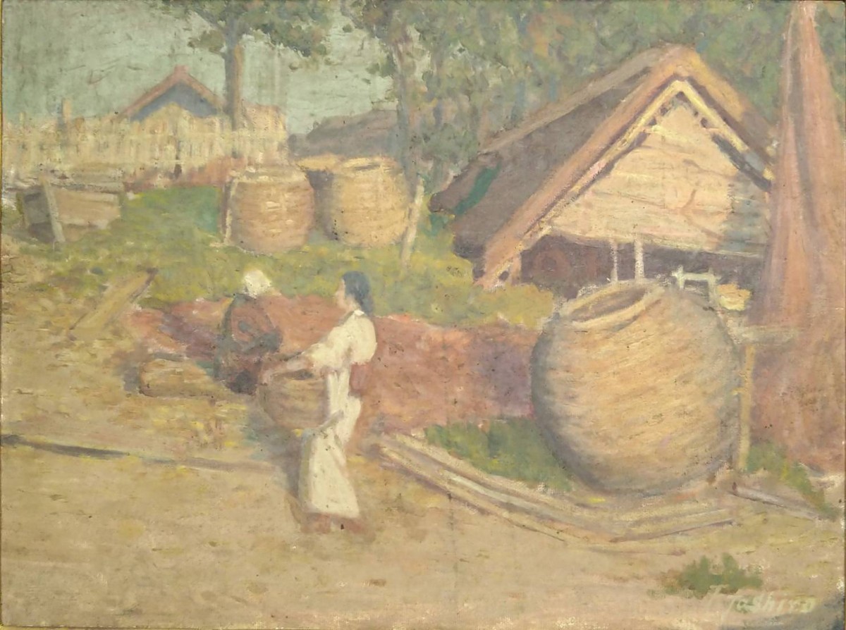 m6▽彩国▽真作 油彩画▽美術評論家【田代二見 風景