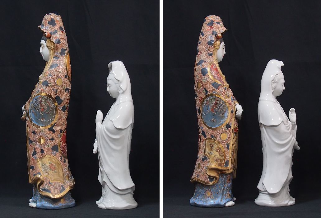 九谷焼 観音菩薩 金彩 骨董品 美術置物 仏像 公式通販