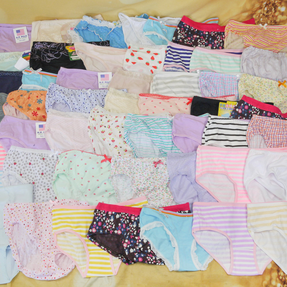 ランクABREI09-PSET■大量下着 まとめ売り 50枚セット【M-LL混合】同業歓迎！ジュニア系の可愛い綿パン サニタリー入 / 在庫処分 1円