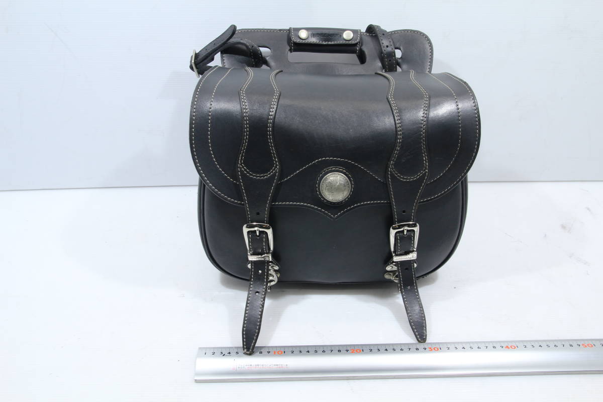 中古 DEGNER レザーサドルバッグ SB-24 ブラック デグナー(サドル 