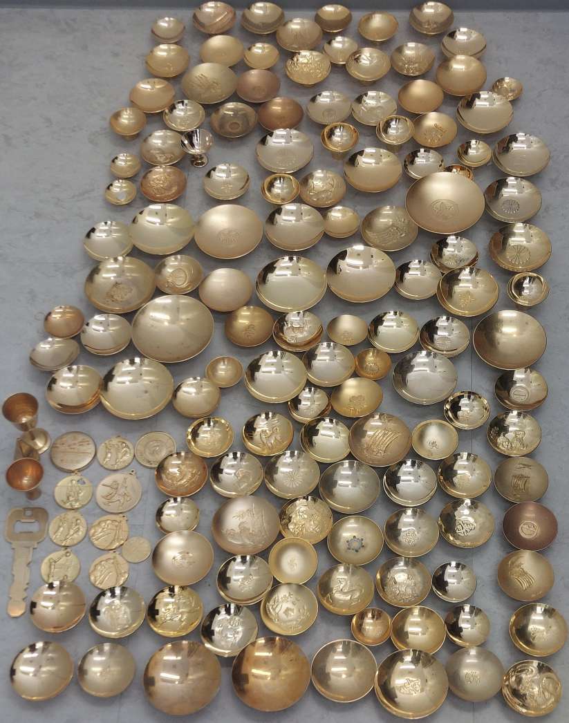 1144A 金盃 金杯 総重量10kgオーバー おまとめ 大量 金メッキ K24GP 酒