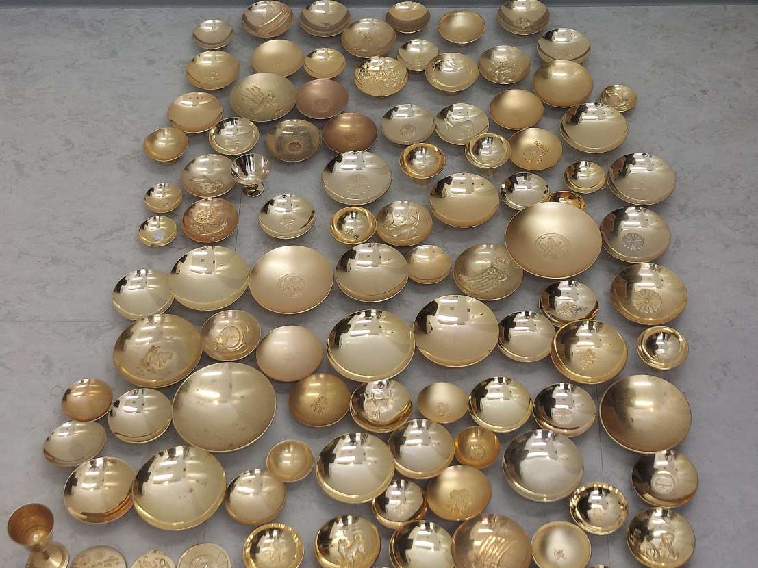 1144A 金盃 金杯 総重量10kgオーバー おまとめ 大量 金メッキ K24GP 酒