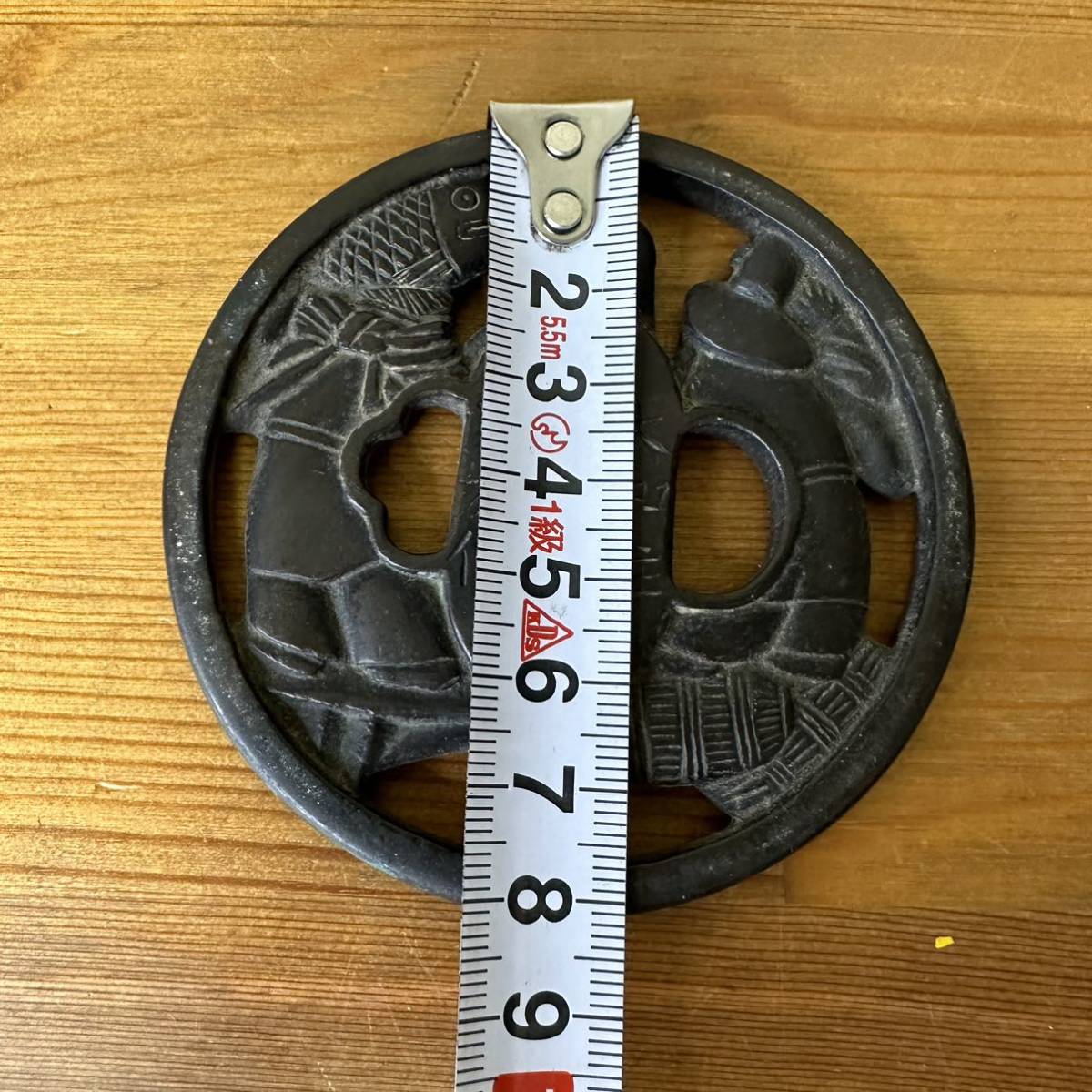 赤銅透かし　在銘　恵比寿　大黒天　大和住　家次作　透かし鐔　刀鐔　鍔 赤銅透かし 在銘 恵比寿 大黒天 大和住 家次作 透かし鐔 刀鐔 鍔