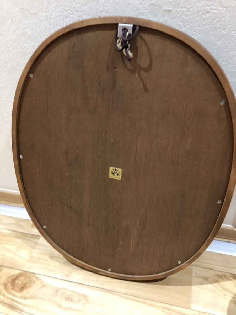 秋田木工 ウォールミラー 壁掛け鏡 鏡 楕円形 ミラー AKITA
