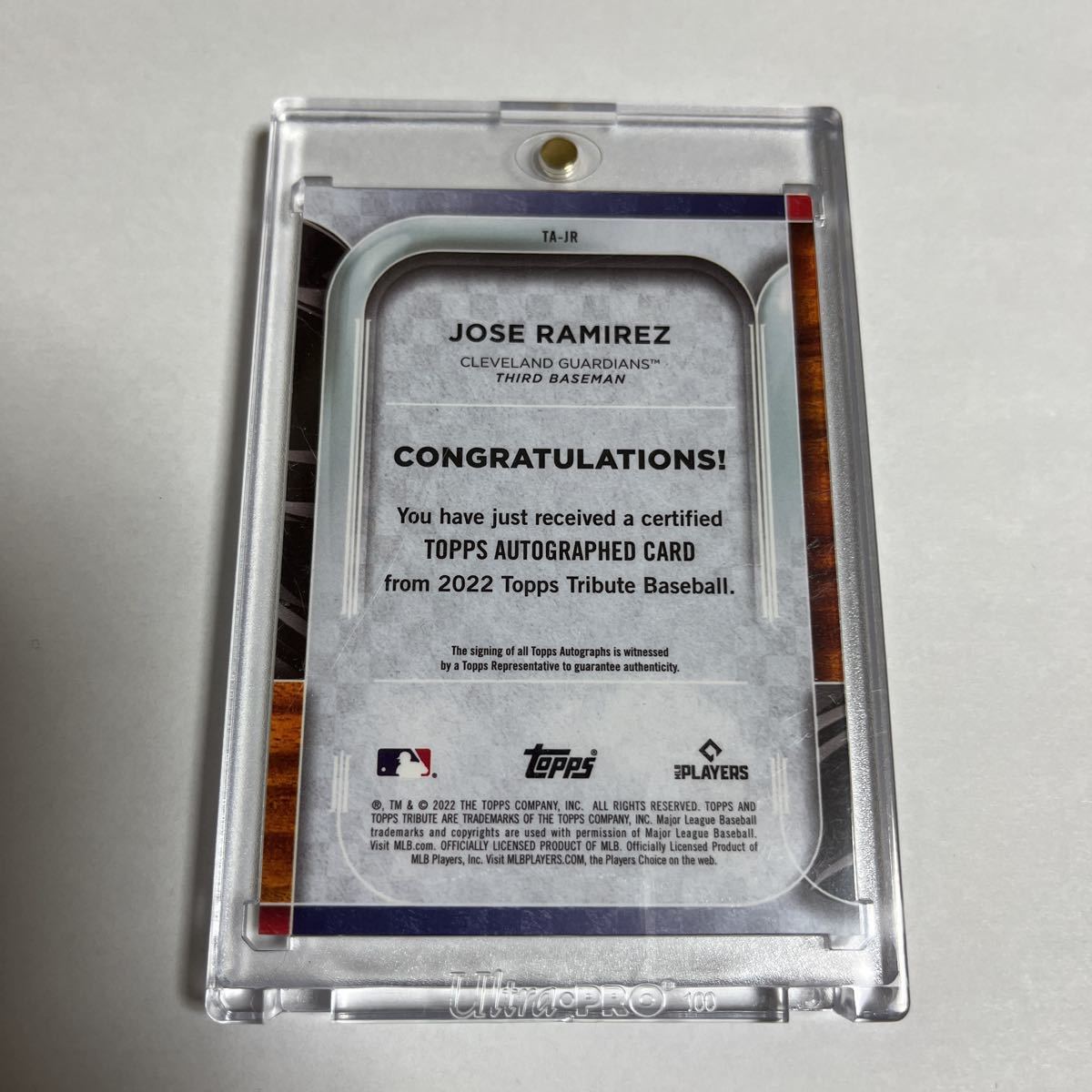 JOSE RAMIREZ】TOPPS 2022 TRIBUTE Autographed Card /50 CLE 