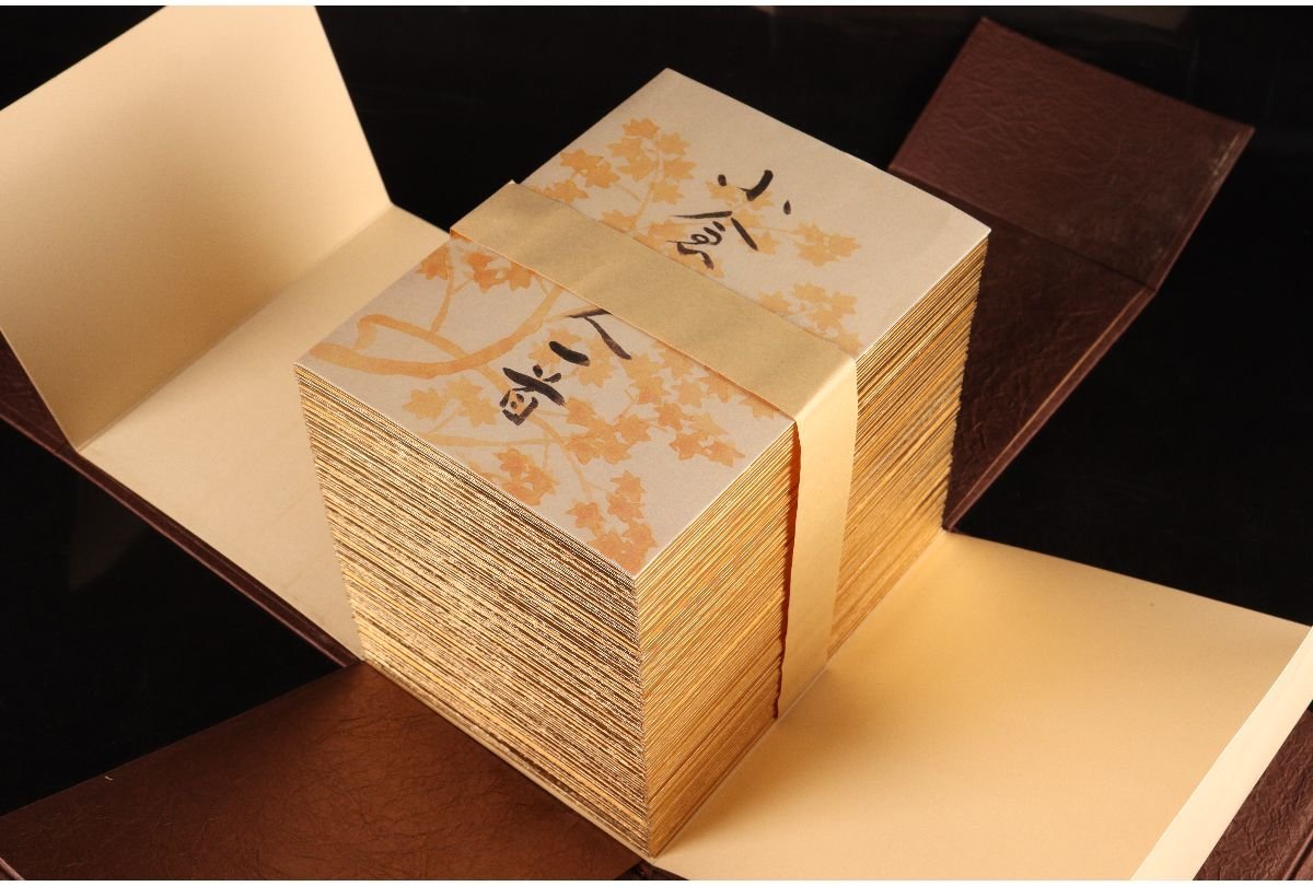 URA]篠田桃紅 書・守屋多々志 画/百人一首一式/7-5-153(検)骨董/学習 