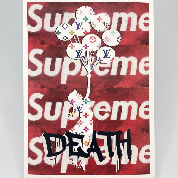 DEATH NYC 世界限定100枚 アートポスター Banksy バンクシー 風船と 
