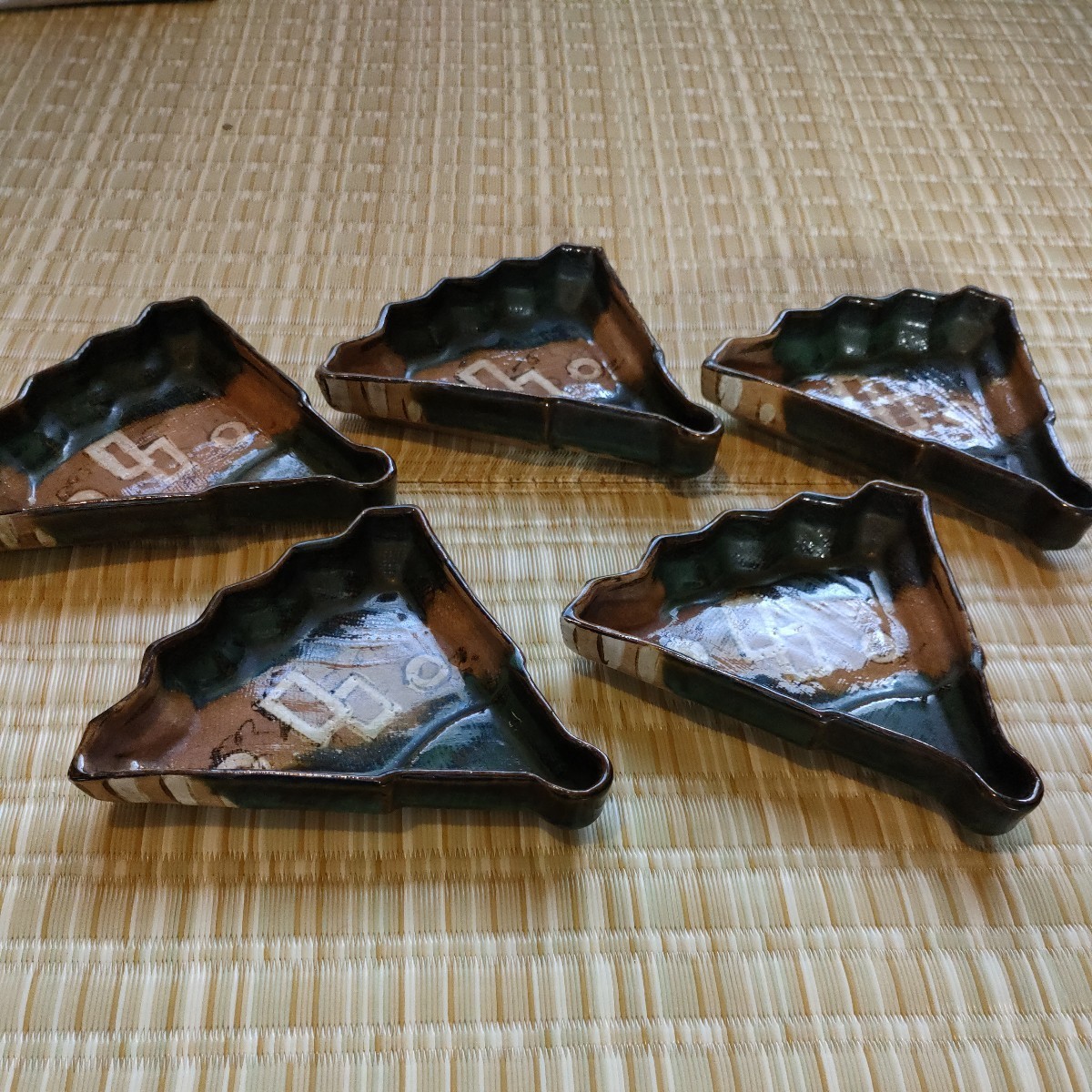 加藤作助 古瀬戸 織部 向付 5客 向付 加藤作助 古