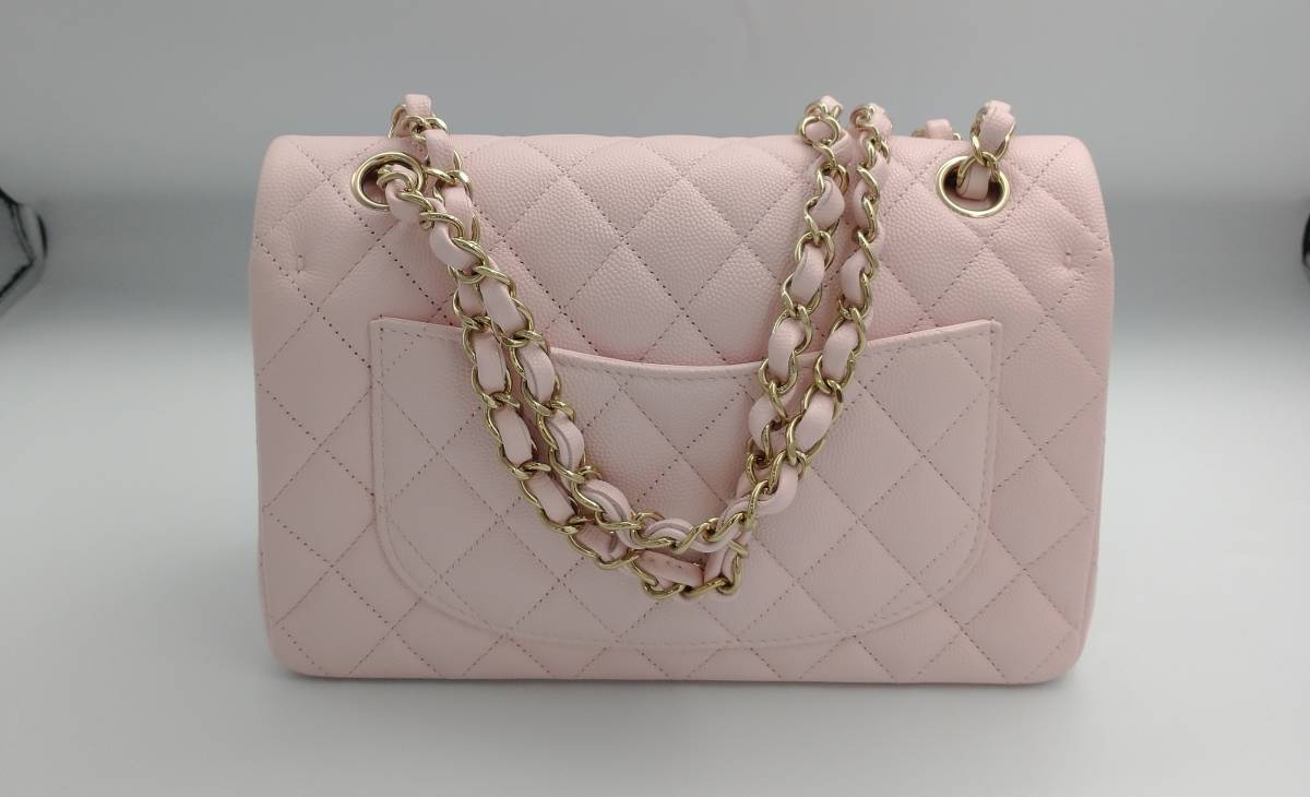 CHANEL マトラッセ23 キャビアスキン ダブルフラップ ピンク ゴールド 