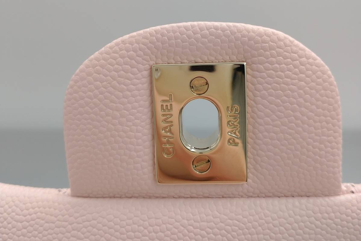 CHANEL マトラッセ23 キャビアスキン ダブルフラップ ピンク ゴールド 