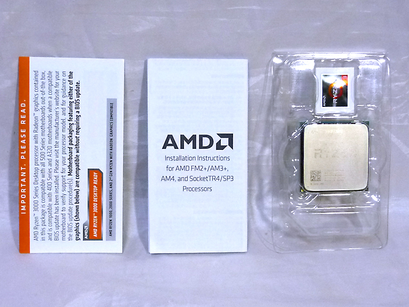 □CPU AMD Ryzen3 3200G／4コア・4スレッド／最大クロック 4.0GHz