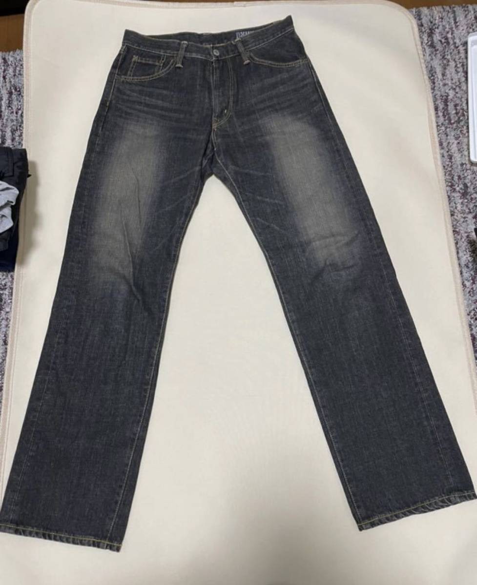 美品！EDWIN エドウィン loose 445 XV ブラックデニムパンツ W31　デニム　ジーンズ