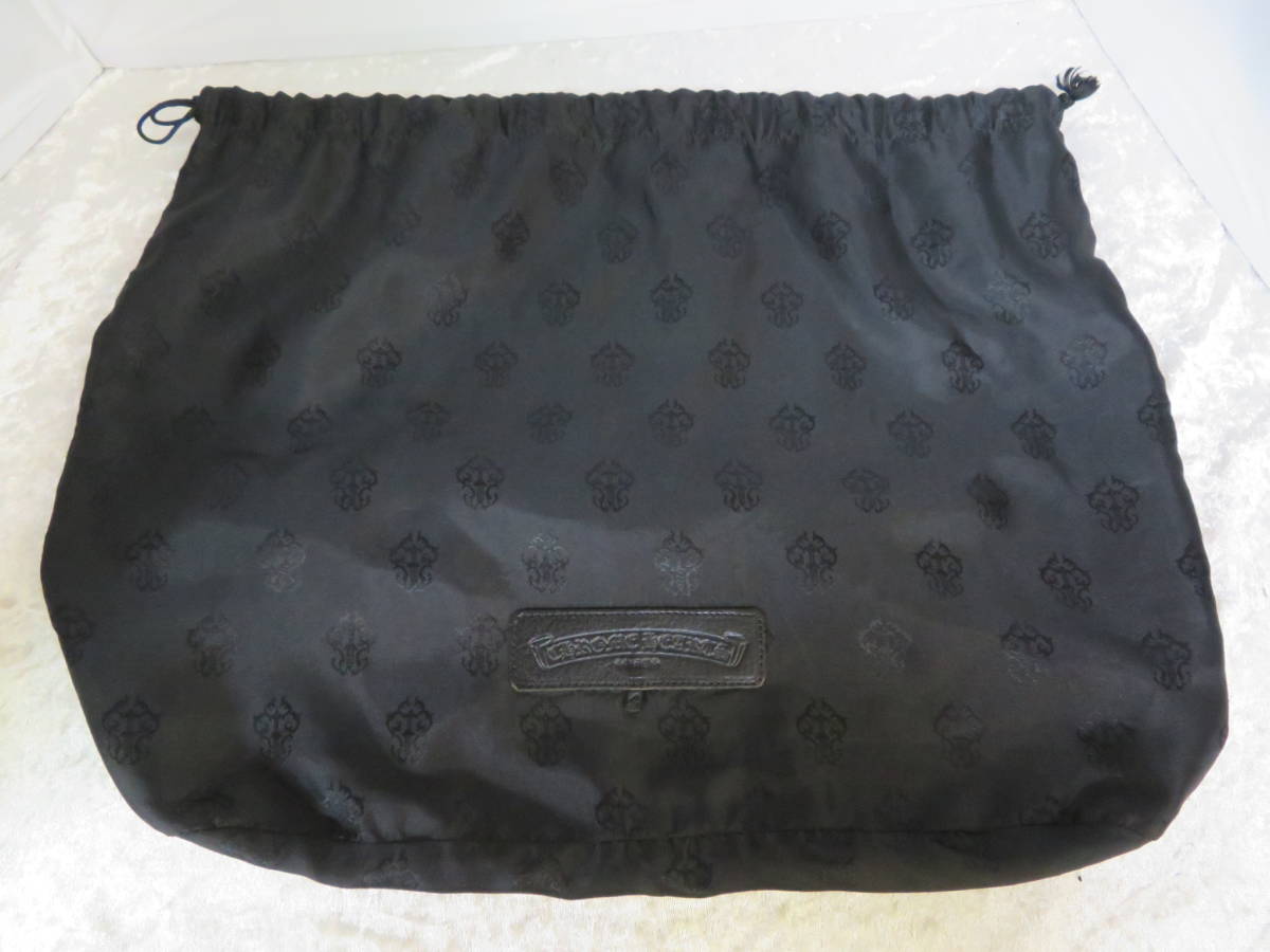 TN5-3 CHROME HEARTS(クロムハーツ) 巾着袋 保存袋 ロゴ レザー 総柄 