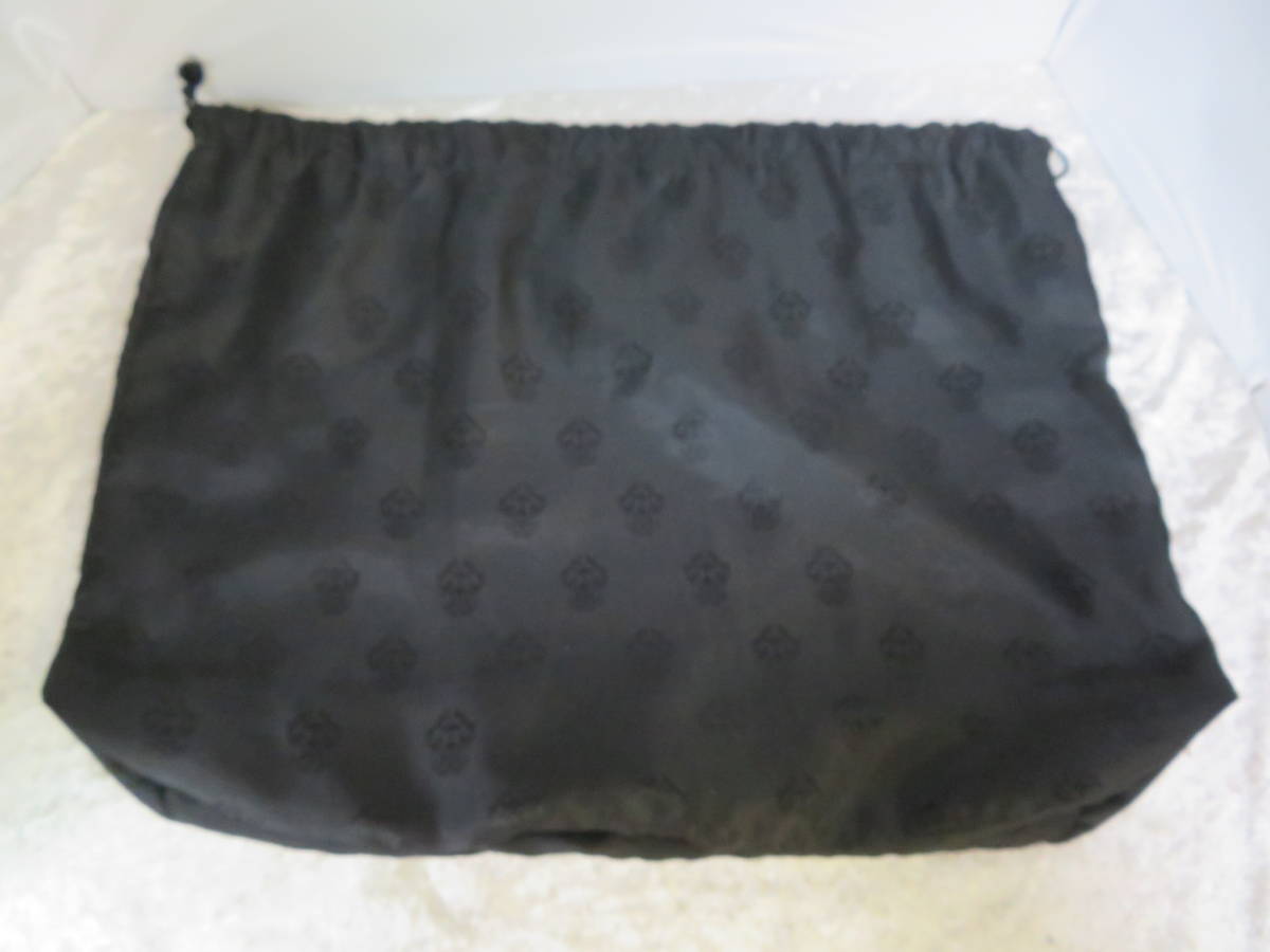 TN5-3 CHROME HEARTS(クロムハーツ) 巾着袋 保存袋 ロゴ レザー 総柄 