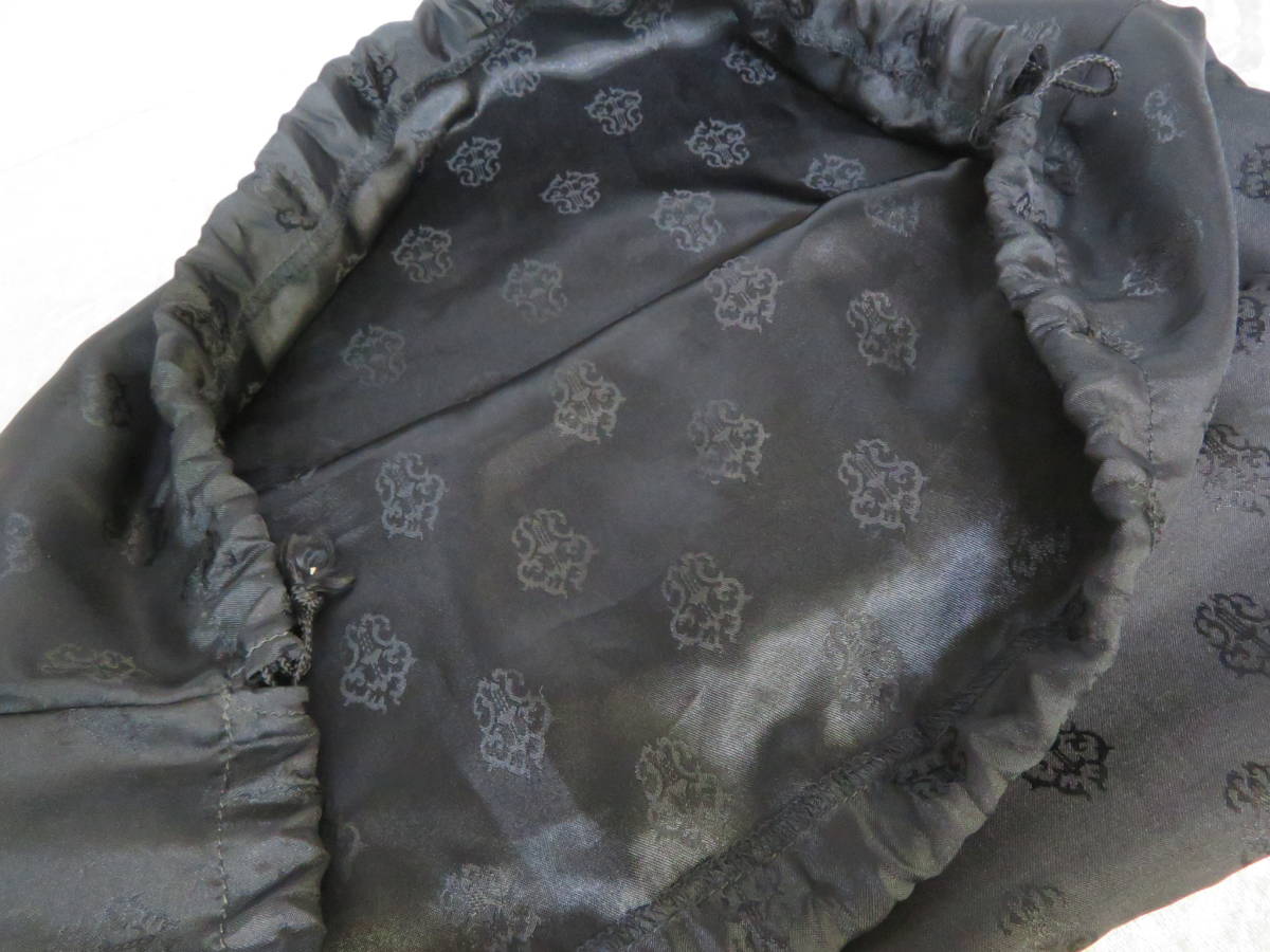 TN5-3 CHROME HEARTS(クロムハーツ) 巾着袋 保存袋 ロゴ レザー 総柄 