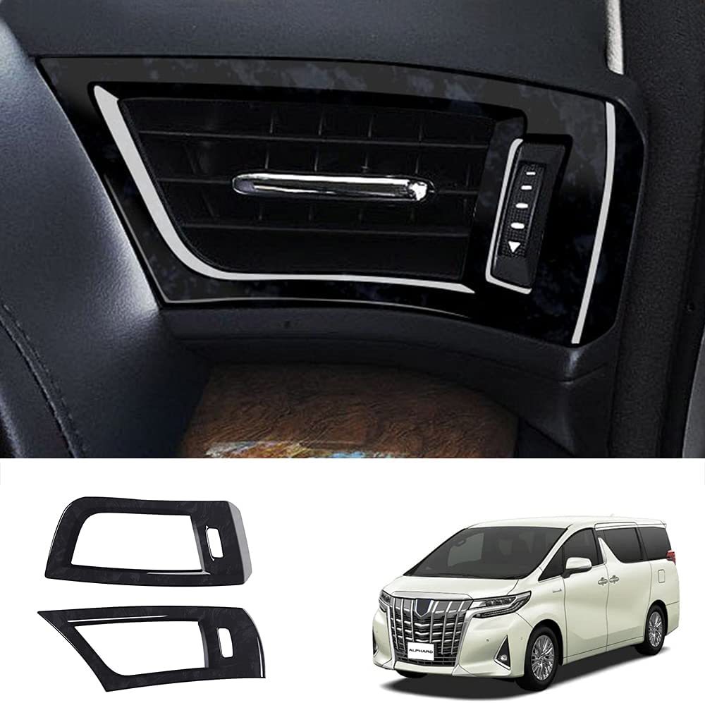 【送料込】（オリジナルカー黒のテクスチャ）　トヨタ アルファード ヴェルファイア 30系 フロントエアコンカバー＆エアコ_9