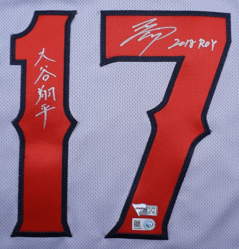 GE 大谷翔平直筆英語＋漢字ルーキーサイン＋2018 ROY書込みMLB初勝利