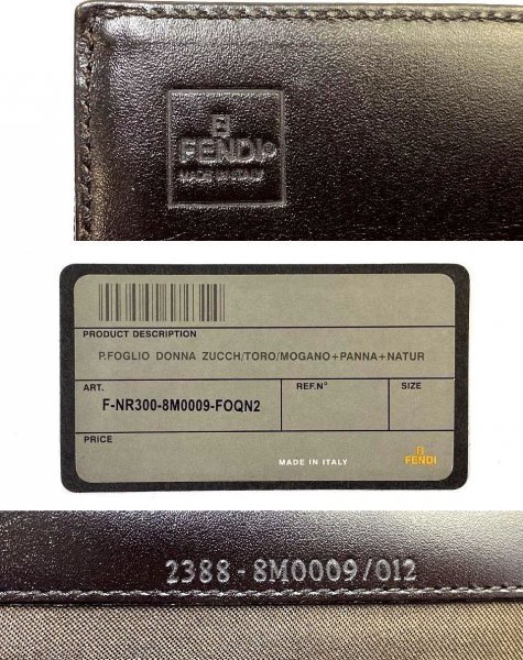 G6489【フェンディ】ズッカ柄長財布 F-NR300-8M0009-FOQN2 二つ折り長