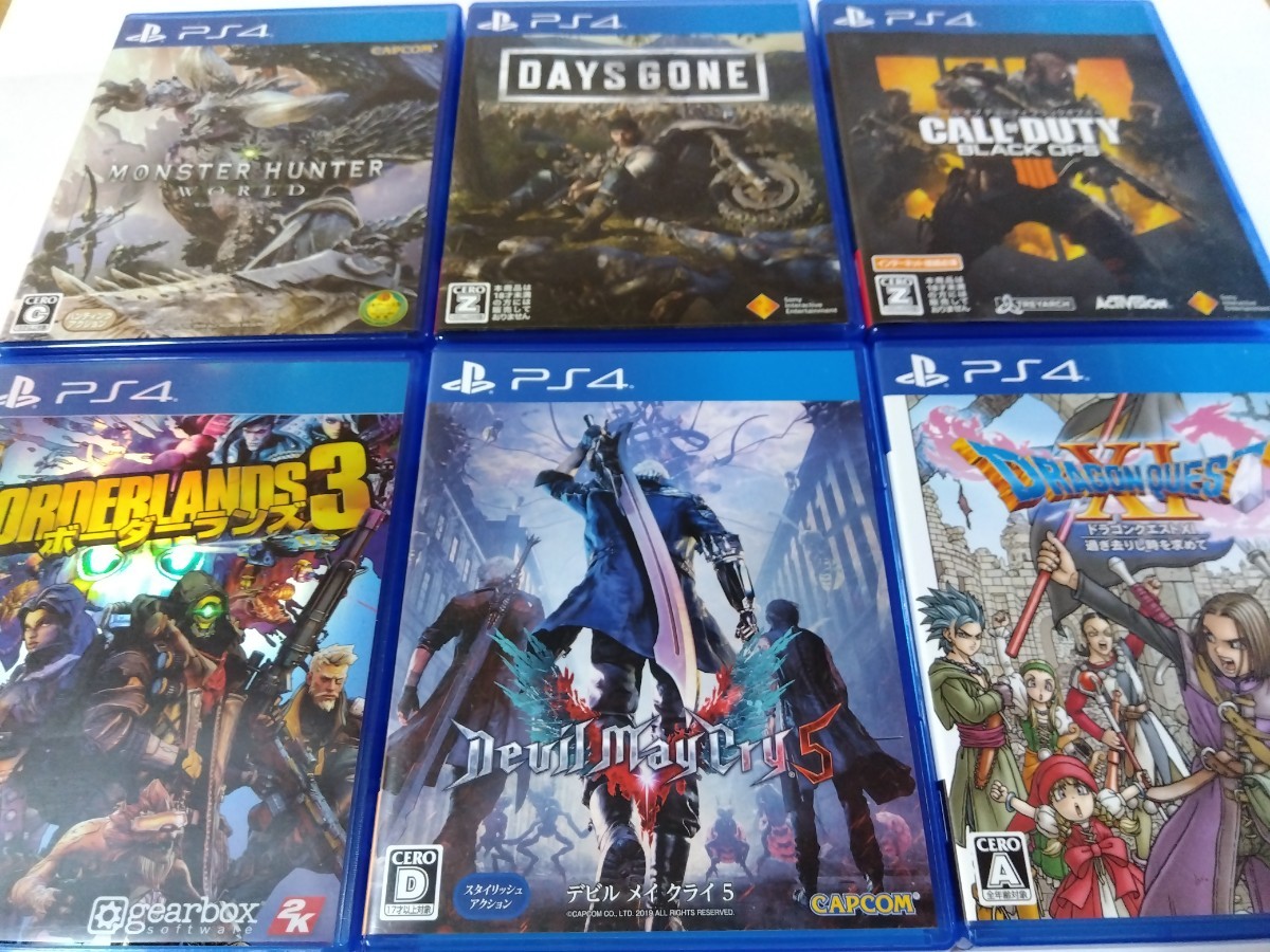 PS4 人気 ソフト 6本セット デイズゴーン デビルメイクライ ボーダーランズ モンハン コールオブデューティ ドラゴンクエスト