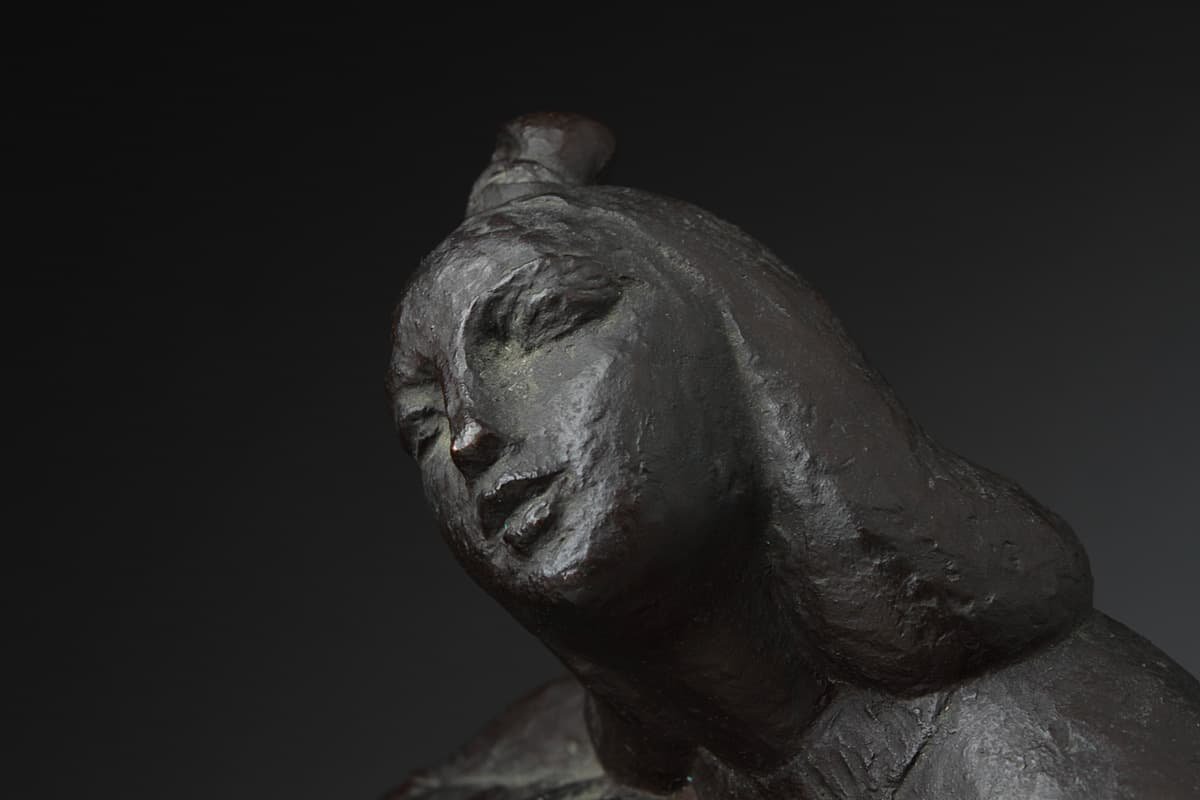 EK698 【彫刻家 中野四郎 作】ブロンズ「女性像/美人像」高23.5cm 重