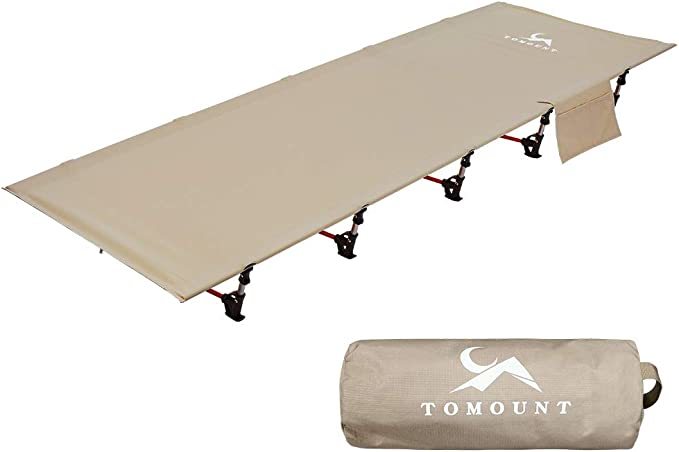 TOMOUNT アウトドアベッド キャンプコット 折りたたみ ベッド 軽量 耐荷重150kg 簡易ベッド コンパクト 防水 通気性 防災 収納ケース付き