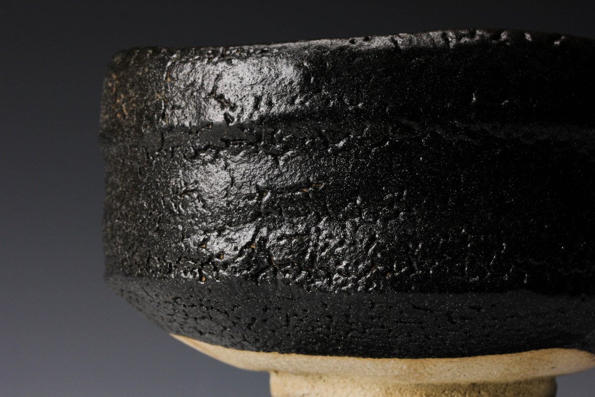 人間国宝 加藤孝造 瀬戸黒茶碗 共箱 栞 茶道具 本物保証_3