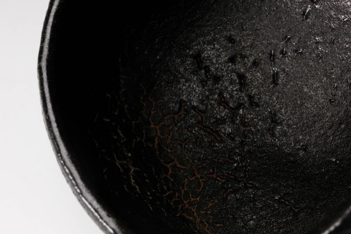 人間国宝 加藤孝造 瀬戸黒茶碗 共箱 栞 茶道具 本物保証_6