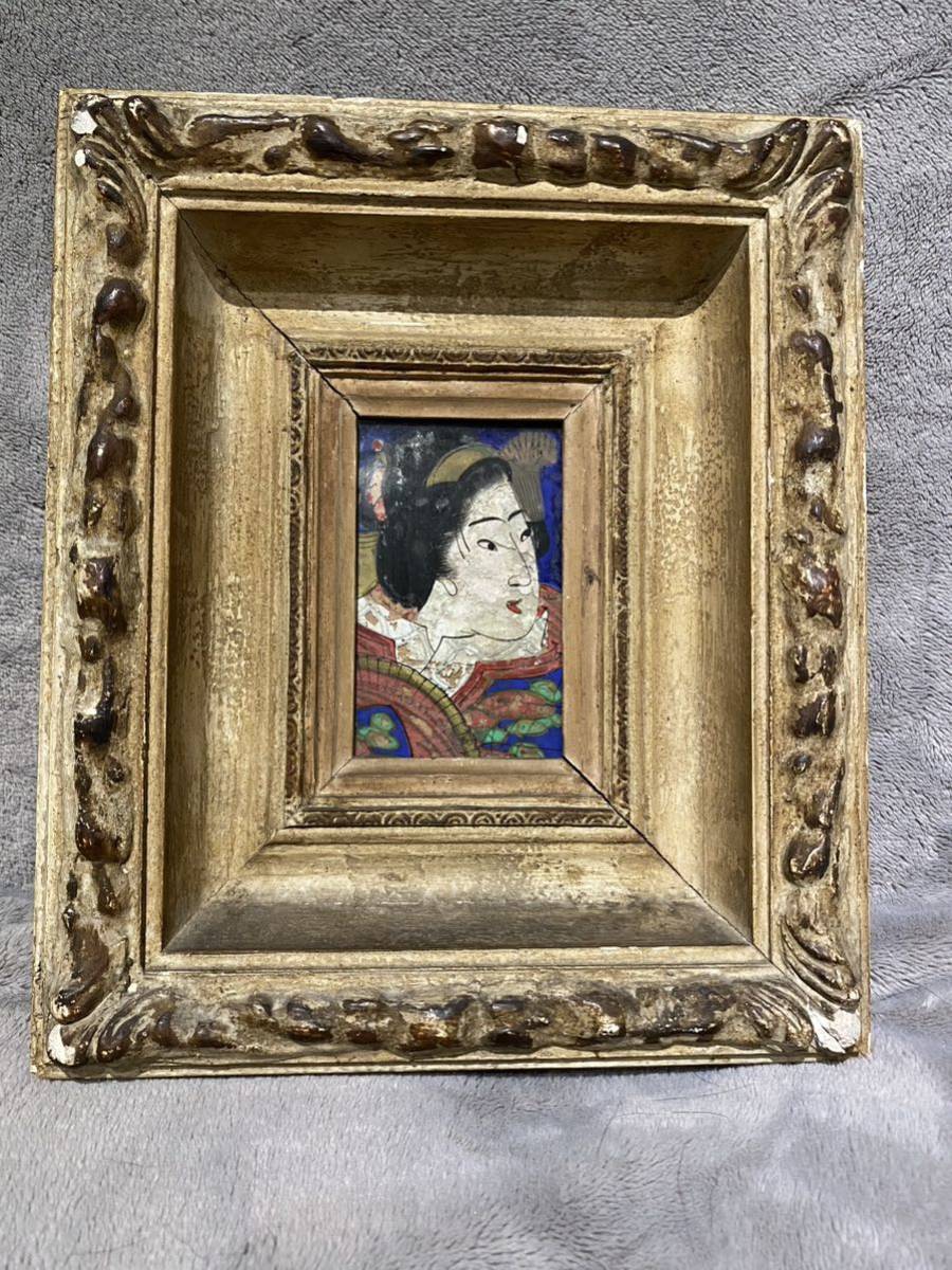 油絵　額　木製　キャンバス　外枠　アンティーク　骨董　工芸　美術 古美術☆アンティーク 絵画☆額縁⑥ アンティーク 絵画 - 開幕前の舞台