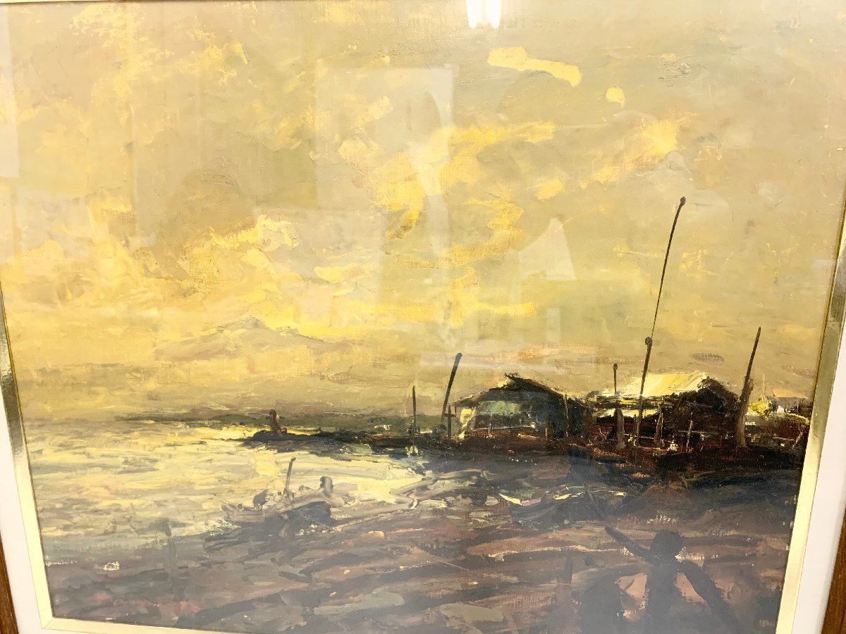 山本巌 「湘南夕景」 油彩 絵 絵画 風景画 美術品 F8号(自然、風景画
