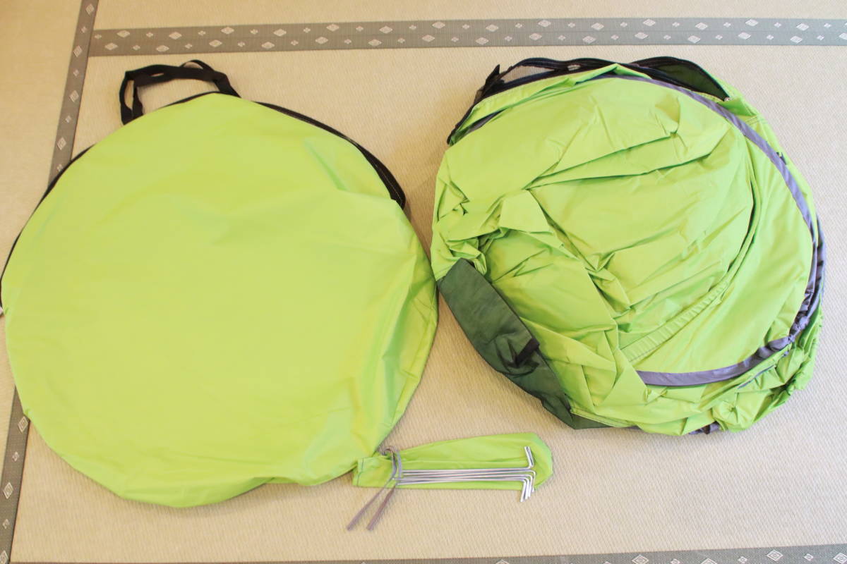 Hillstone【ヒルストーン】ワンタッチテント UVカット キャンプ 4人用 ドーム ビーチ フルクローズ 200cm×180cm 防災 アウトドア ※未使用