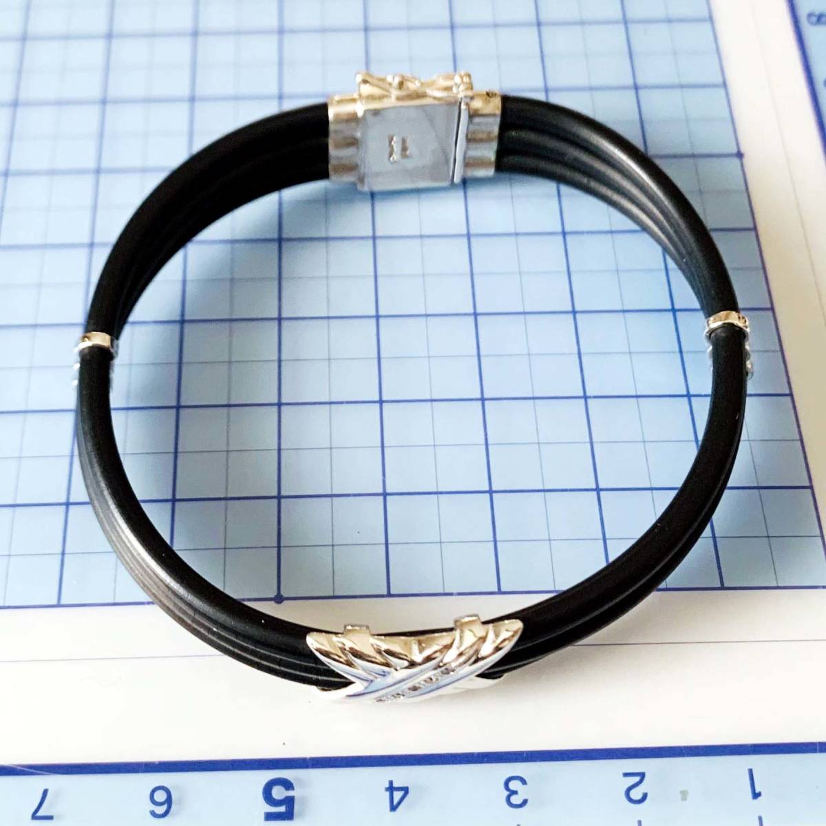 美品 天然ダイヤ0.03ct Re.Max刻印 シルバー銀製 ブレスレット 