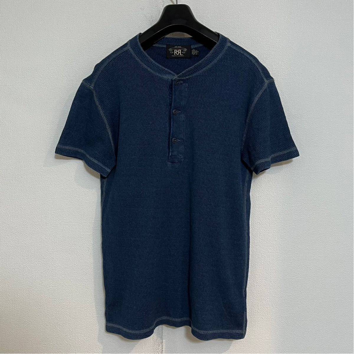 1129) RRL インディゴ ヘンリーネック Tシャツ M INDIGO TEE SHIRT 