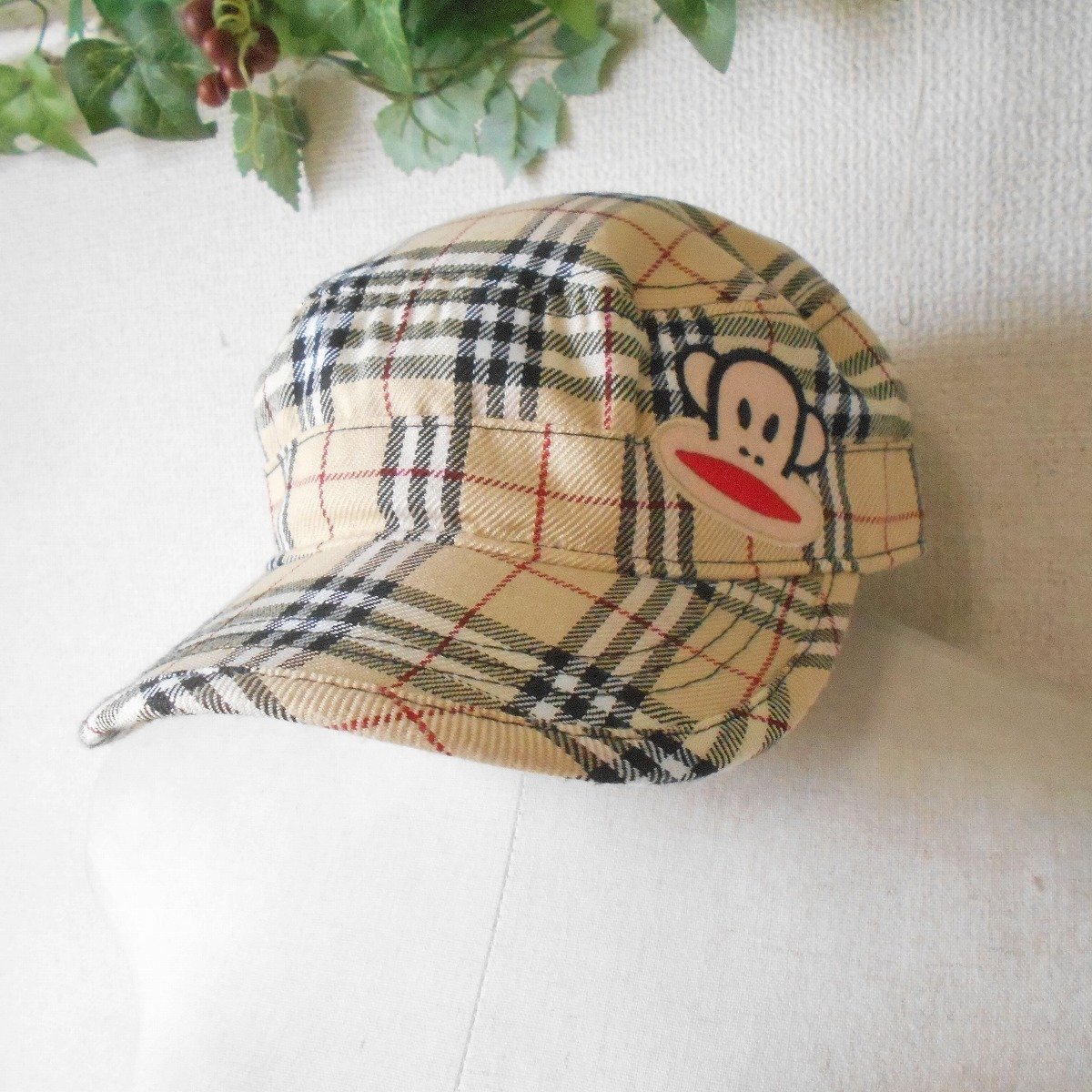 ポールフランク PAUL FRANK キャップ レディース チェック ジュリアス君 猿 さる